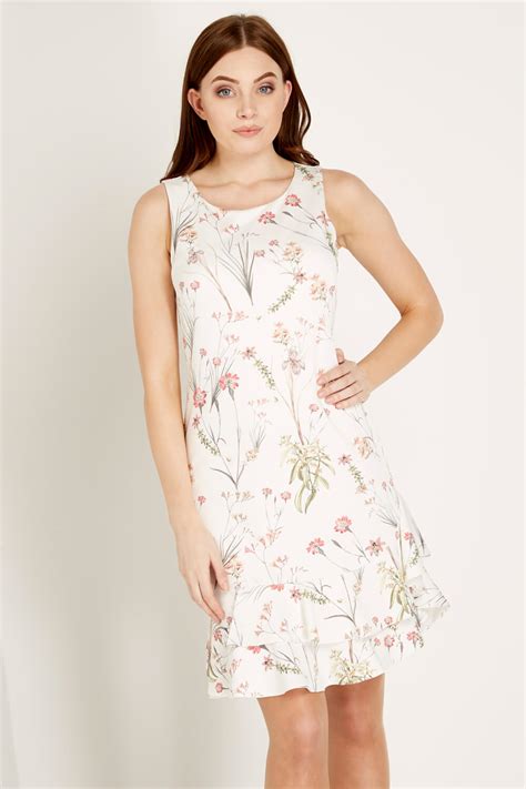 gucci ivory vintage floral print ruffle hem mini spring dress|Gucci Spring Dresses for Women .